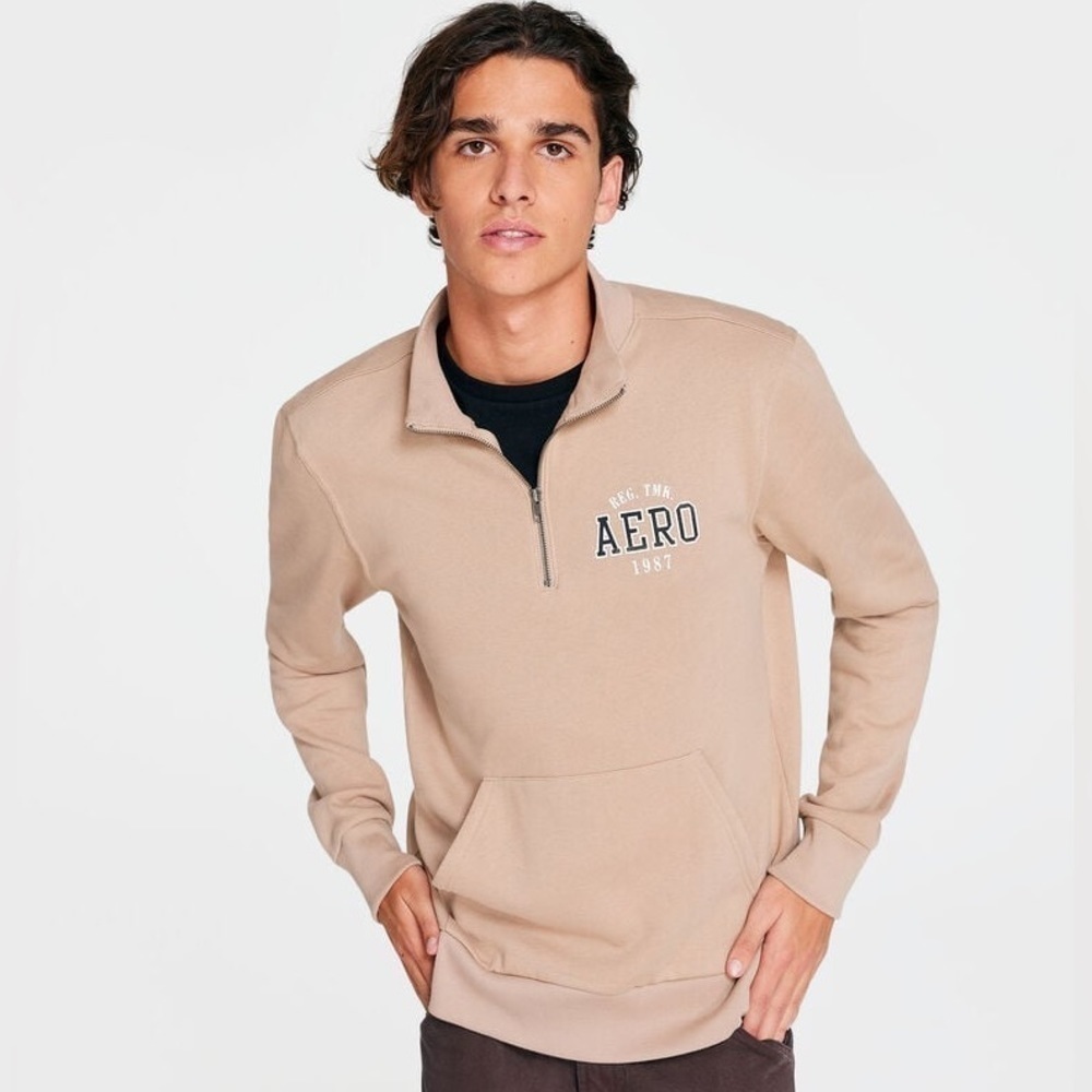 Aeropostale Aero 1987 Quarter-Zip Mock Pullover Sweatshirt Size XS